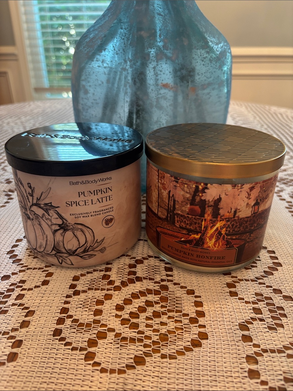 Bath & Body Works Pumpkin Spice Latte and Pumpkin Bonfire 3-wick Candles